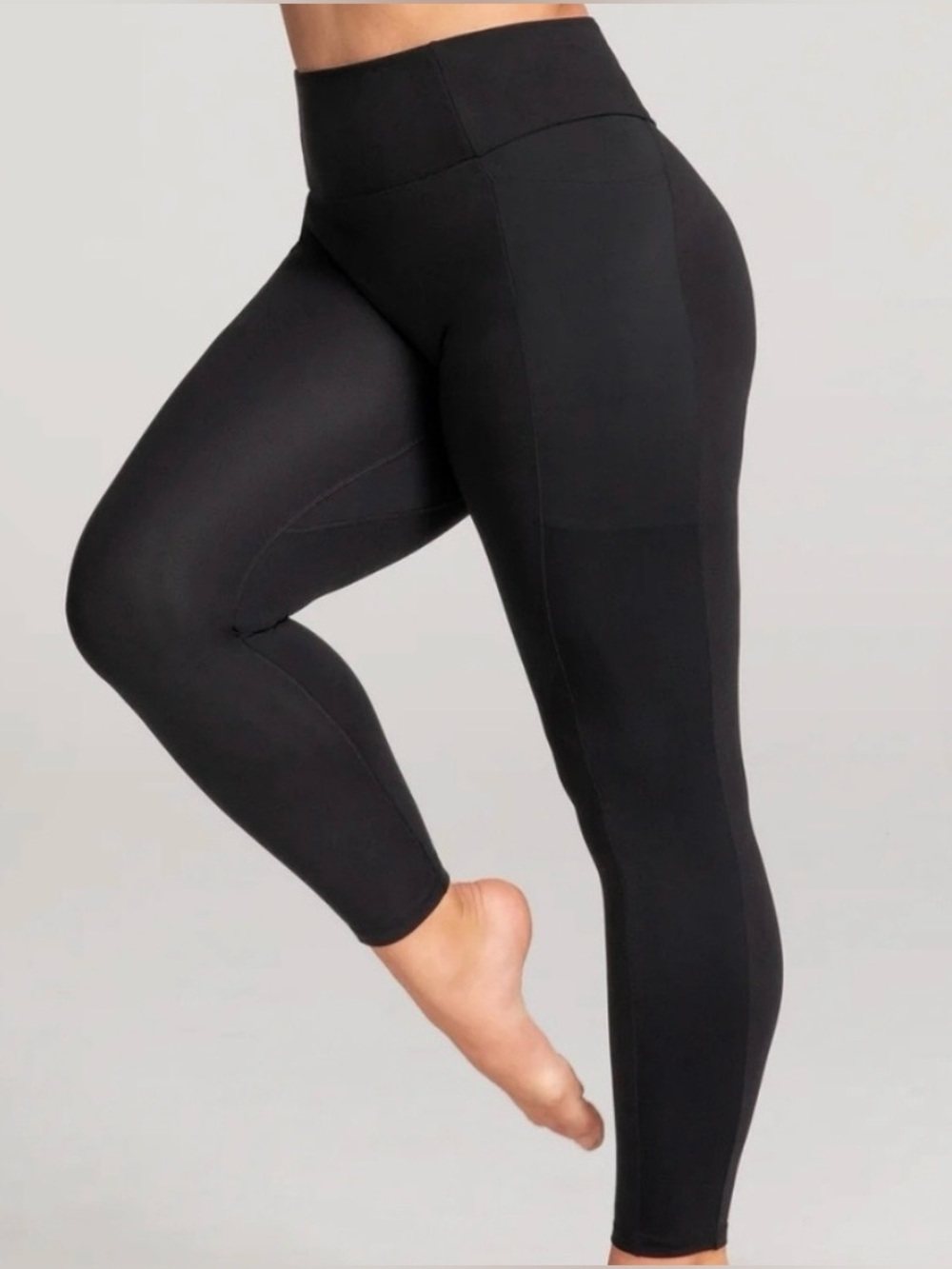 HoneyLove Inner Power Shapewear Leggings Shiny Stripe Deep Pockets Women’s Large